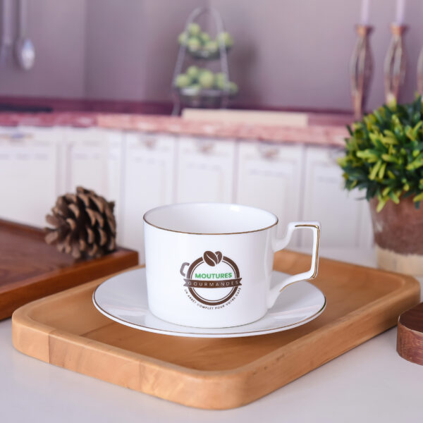 White Coffee Cup Set With Logo